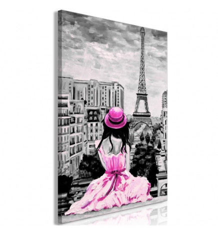 Schilderij - Paris Colour (1 Part) Vertical Pink