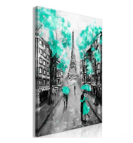 Schilderij - Paris Rendez-Vous (1 Part) Vertical Green