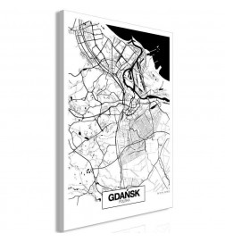 Canvas Print - City Plan: Gdansk (1 Part) Vertical
