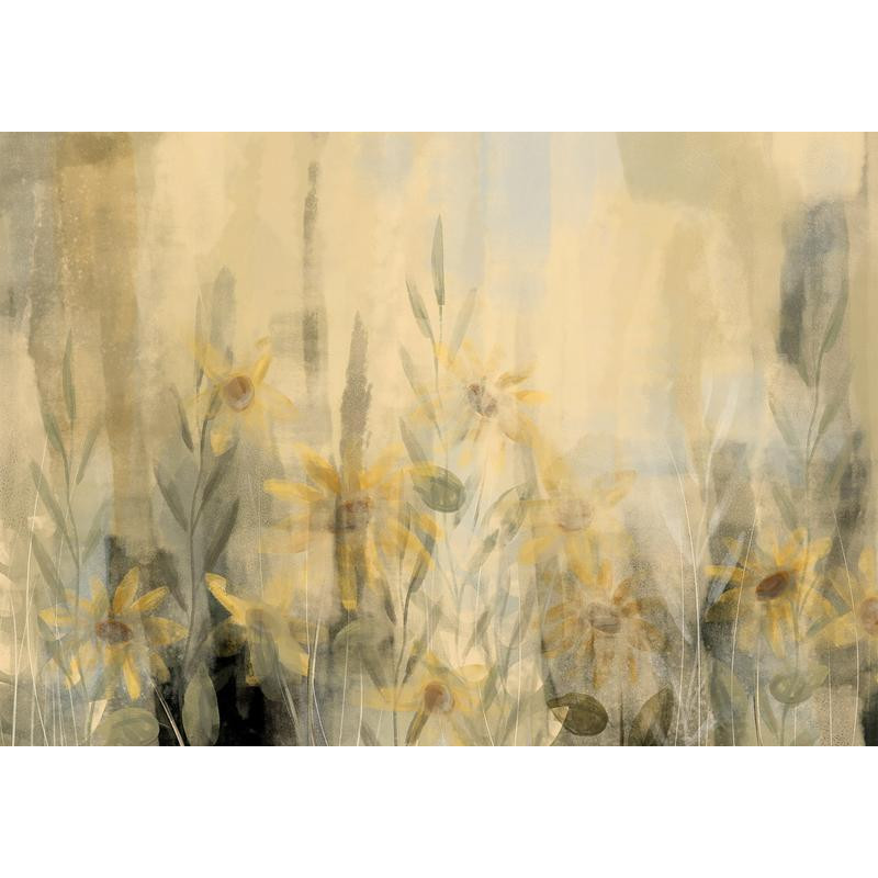 34,00 € Fotomural - A touch of summer - floral motif with a meadow full of yellow flowers and grasses