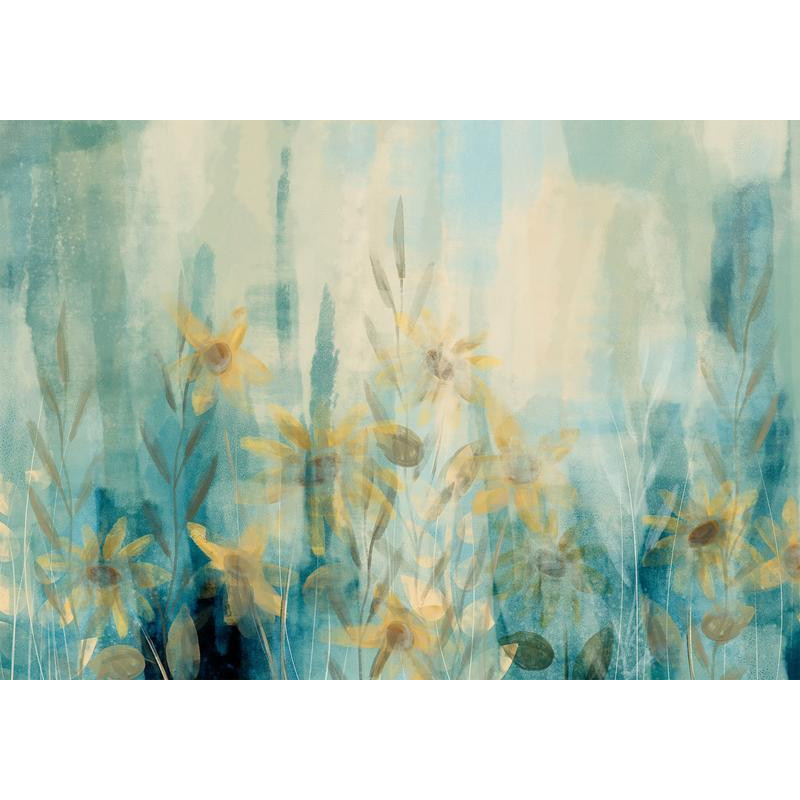 34,00 € Fotobehang - A touch of summer - floral motif with a meadow of flowers in blue tones