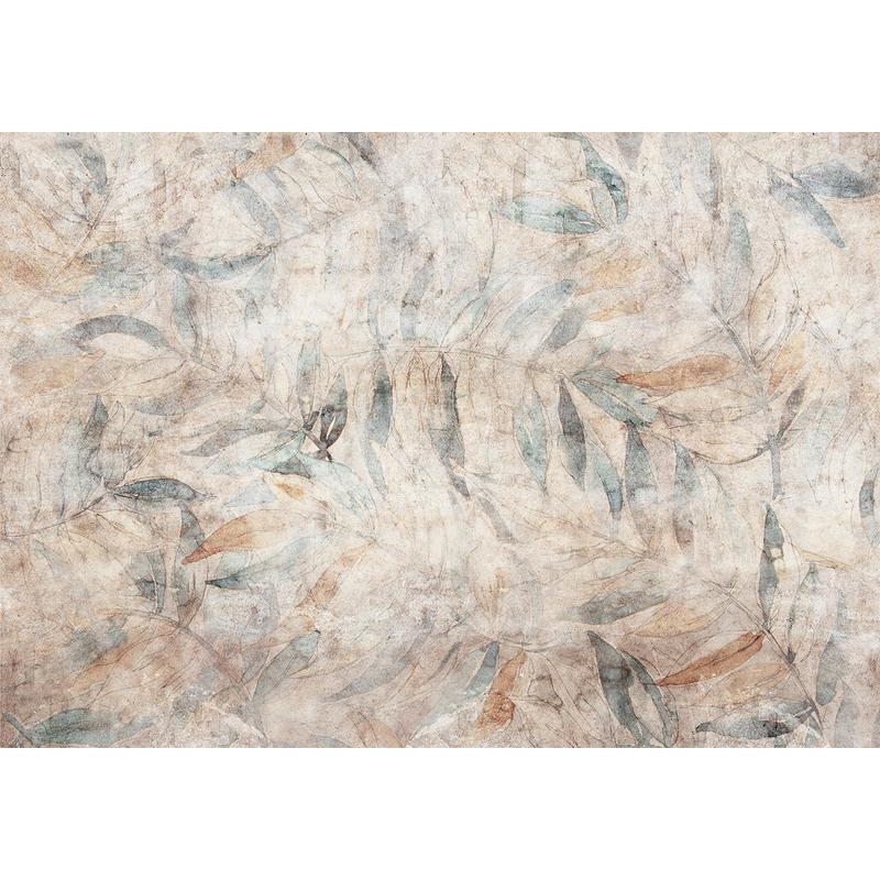 34,00 € Foto tapete - Greek laurels - faded composition with leaves on a beige patterned background