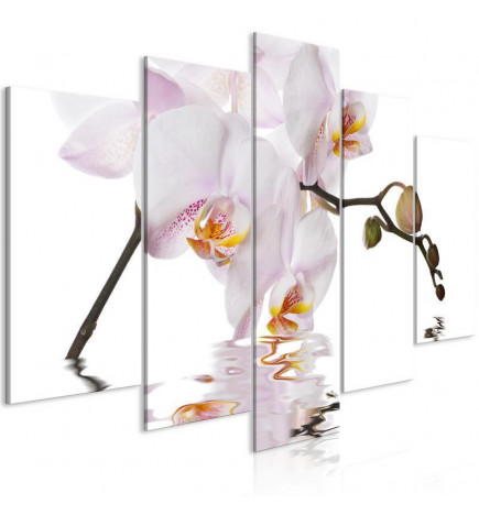Schilderij - Delightful Orchid (5 Parts) Wide