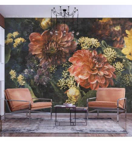 Wall Mural - Retro Flowers - First Variant