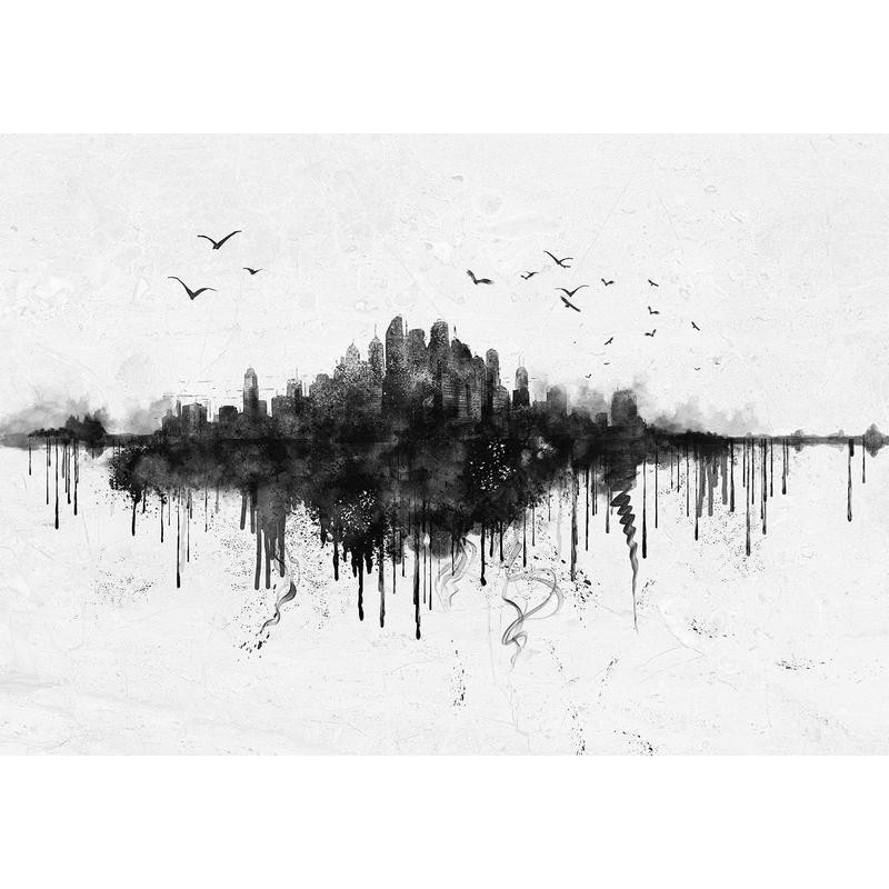 34,00 € Fotomural - Big city - abstract city skyline in black watercolour style