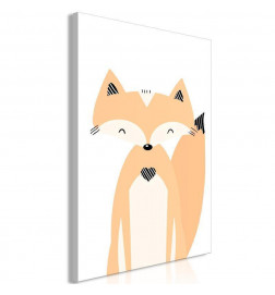 Schilderij - Happy Fox (1 Part) Vertical