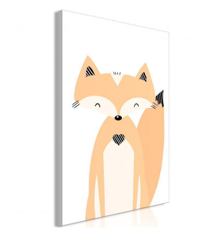 Schilderij - Happy Fox (1 Part) Vertical