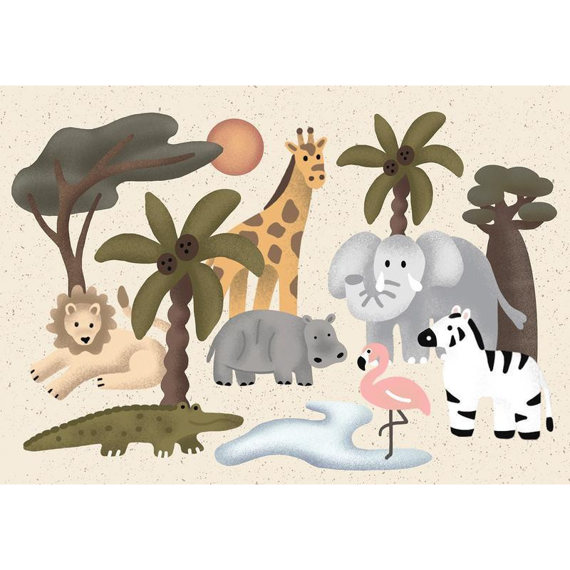 34,00 €Papier peint - Childrens Africa - Animals With Simple Shapes
