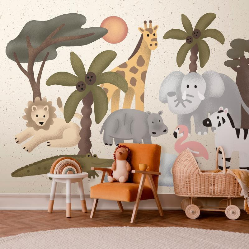 34,00 €Papier peint - Childrens Africa - Animals With Simple Shapes