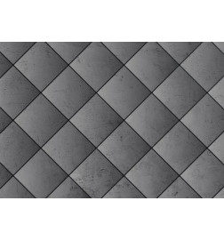 Fototapete - Grey symmetry - geometric pattern in concrete pattern with black joints