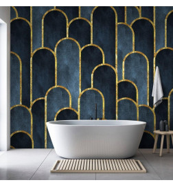 Wall Mural - Gold and Navy Blue Pattern