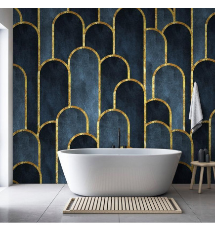 Foto tapete - Gold and Navy Blue Pattern