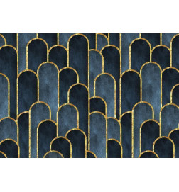 Fototapete - Gold and Navy Blue Pattern