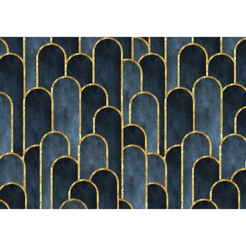 34,00 € Fotobehang - Gold and Navy Blue Pattern