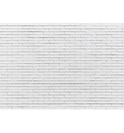 Fotobehang - Snow Brick - Pattern Imitating a Brick Wall in White
