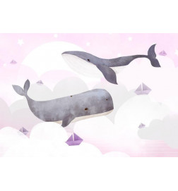fotomurale per bambini con le balene - arredalacasa