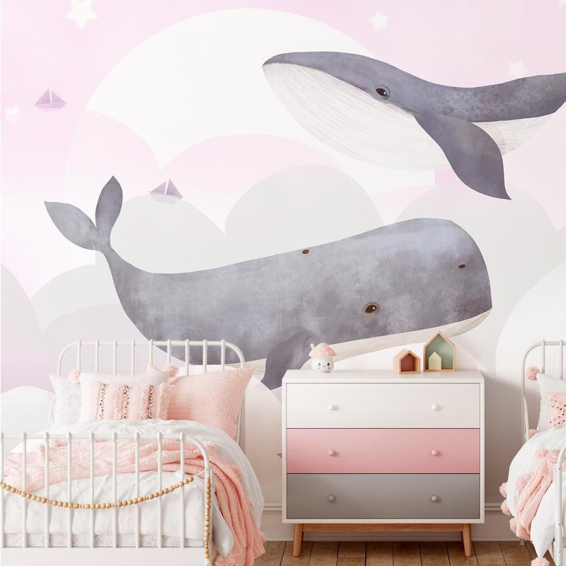 34,00 €fotomurale per bambini con le balene - arredalacasa