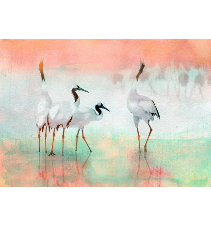 Fototapeta - Cranes in Pastels