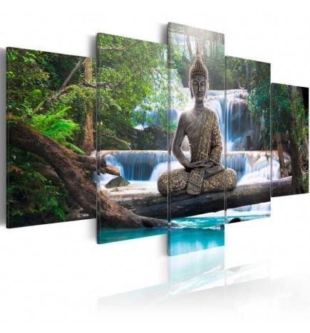 Canvas Print - Buddha and waterfall