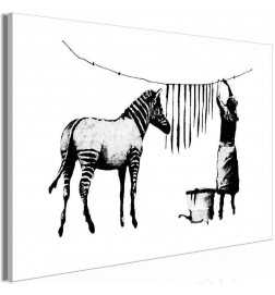 31,90 € Canvas Print - Banksy: Washing Zebra (1 Part) Wide