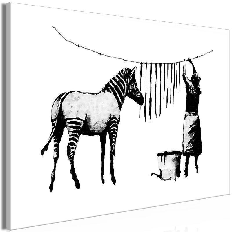 31,90 € Paveikslas - Banksy: Washing Zebra (1 Part) Wide