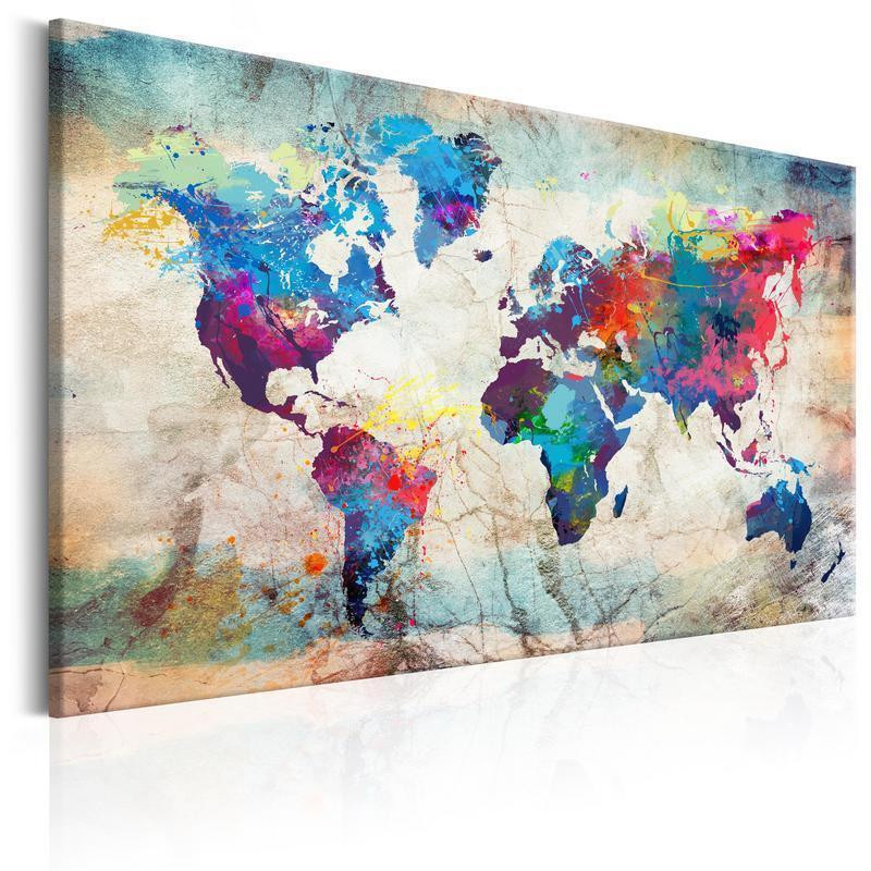 76,00 € Tabla iz plute - World Map: Colourful Madness