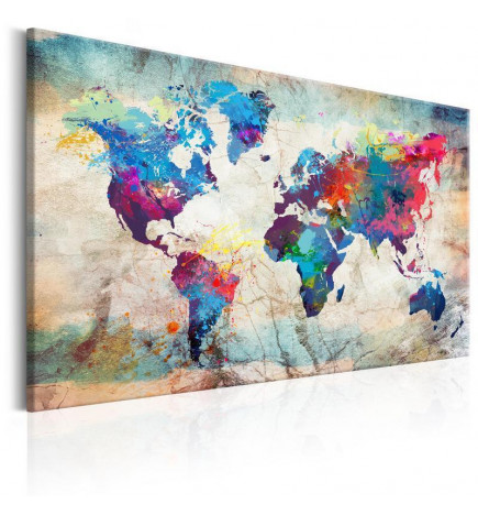 Decorative Pinboard - World Map: Colourful Madness