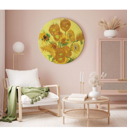 Round Canvas Print - Sunflowers (Vincent van Gogh)