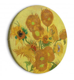 Apaļa glezna - Sunflowers (Vincent van Gogh)