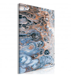 Schilderij - Sienna Blue Marble (1 Part) Vertical