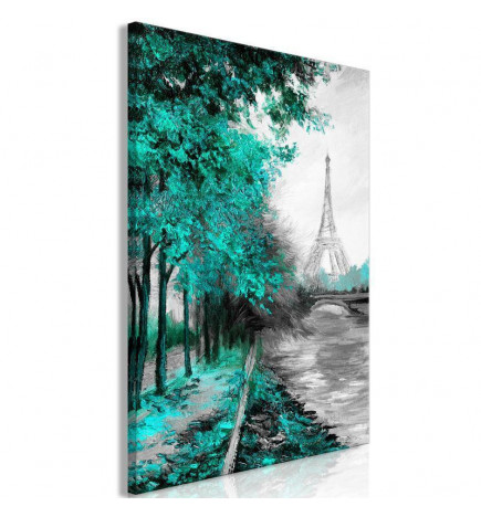 Canvas Print - Paris Channel (1 Part) Vertical Green