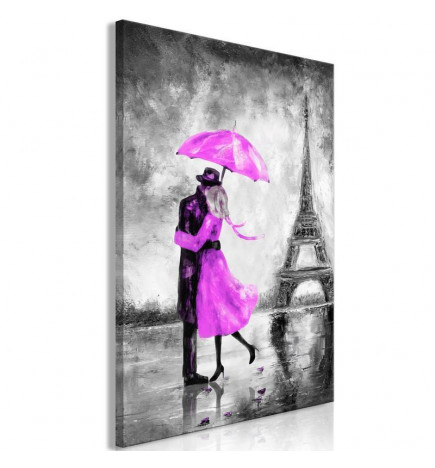 Schilderij - Paris Fog (1 Part) Vertical Pink
