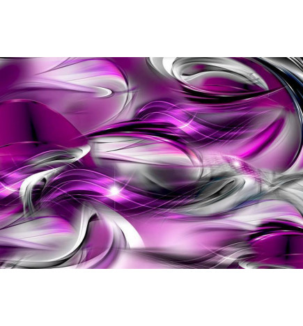 Carta da parati - Abstract rough sea - composition with illusion of purple waves