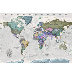 Fotobehang - Geography study - world map with signed countries in English