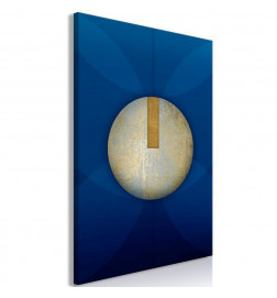 Schilderij - In the Shadow of Classic Blue (1-part) - Golden Circle in Abstraction