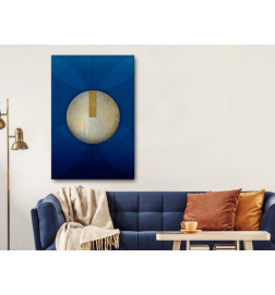 Schilderij - In the Shadow of Classic Blue (1-part) - Golden Circle in Abstraction