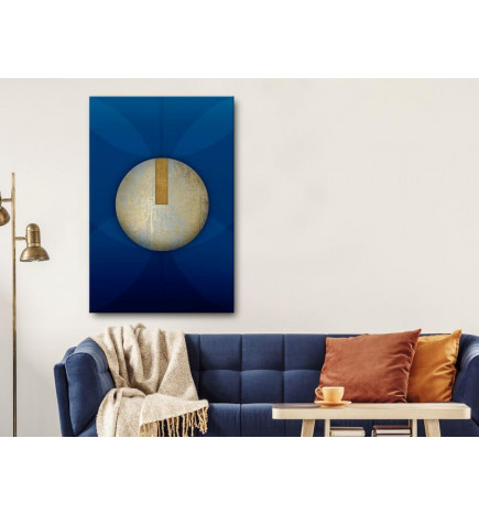 Cuadro - In the Shadow of Classic Blue (1-part) - Golden Circle in Abstraction