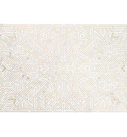 Papier peint - Geometric Pattern Shades of Gold and Marble Stone
