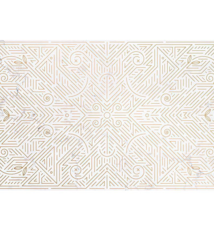 Fotobehang - Geometric Pattern Shades of Gold and Marble Stone