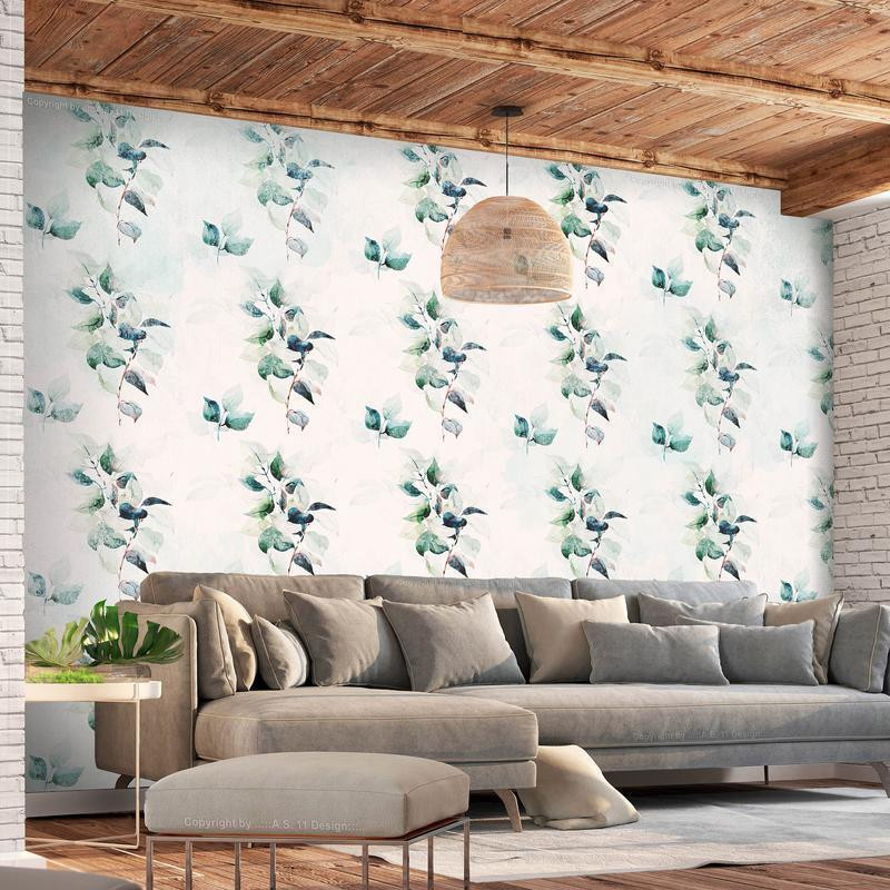 34,00 €Mural de parede - Mint green nature - solid floral pattern with green leaves