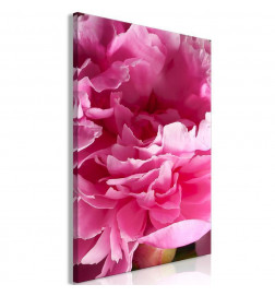 Schilderij - Blossom of Beauty (1-part) - Pink Peony Flower Embraced by Nature