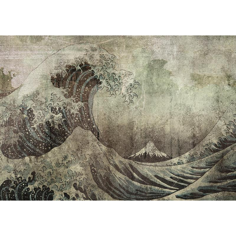 34,00 € Fotobehang - Great wave in Kanagwa in retro style - landscape of rough sea