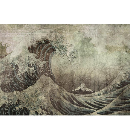 Wall Mural - Great wave in Kanagwa in retro style - landscape of rough sea