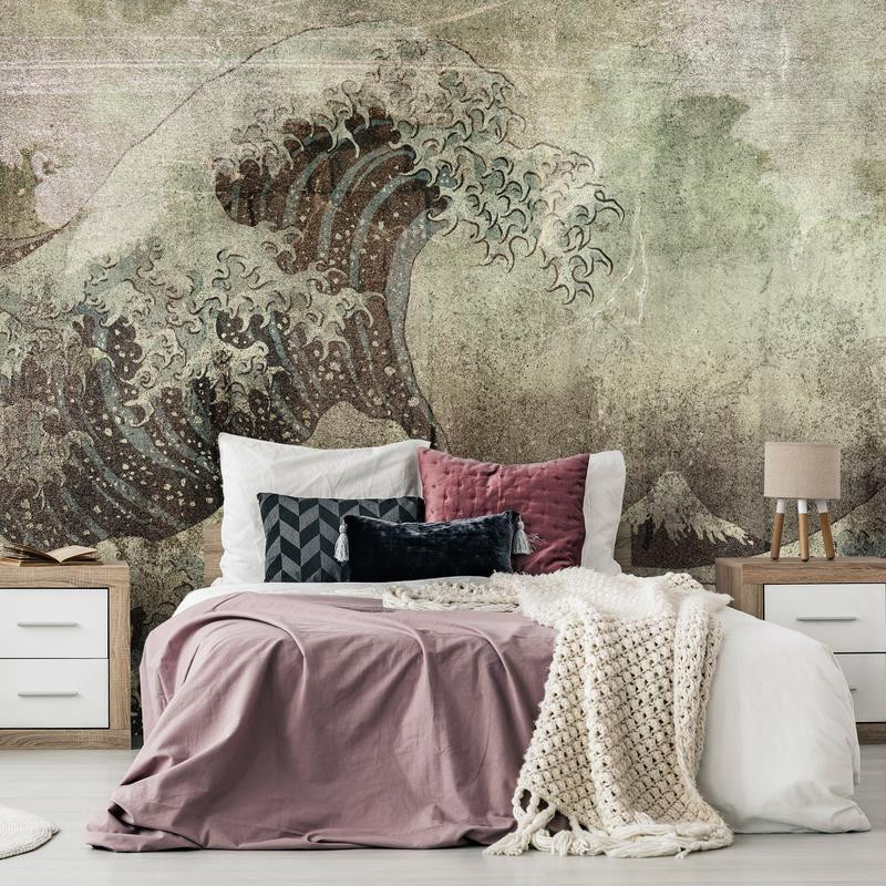 34,00 € Wall Mural - Great wave in Kanagwa in retro style - landscape of rough sea