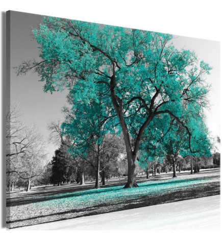 Canvas Print - Autumn in the Park (1 Part) Wide Turquoise