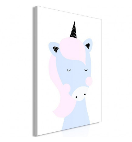 Schilderij - Sweet Unicorn (1 Part) Vertical