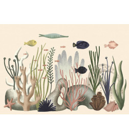 34,00 € Fototapete - Underwater World - Fish and Corals in Pastel Colours