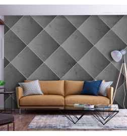 34,00 € Foto tapete - Grey symmetry - geometric concrete pattern with white joints