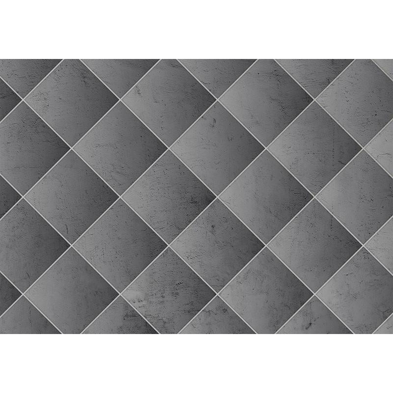 34,00 € Wall Mural - Grey symmetry - geometric concrete pattern with white joints