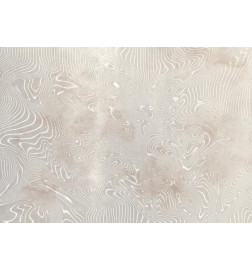 Papier peint - Flowing shapes - abstract beige and white background in patterned compositions